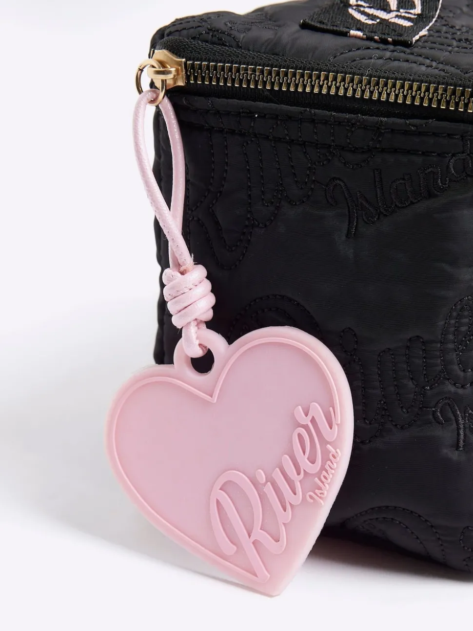 River Island Black Nylon Script Black Lunchbox
