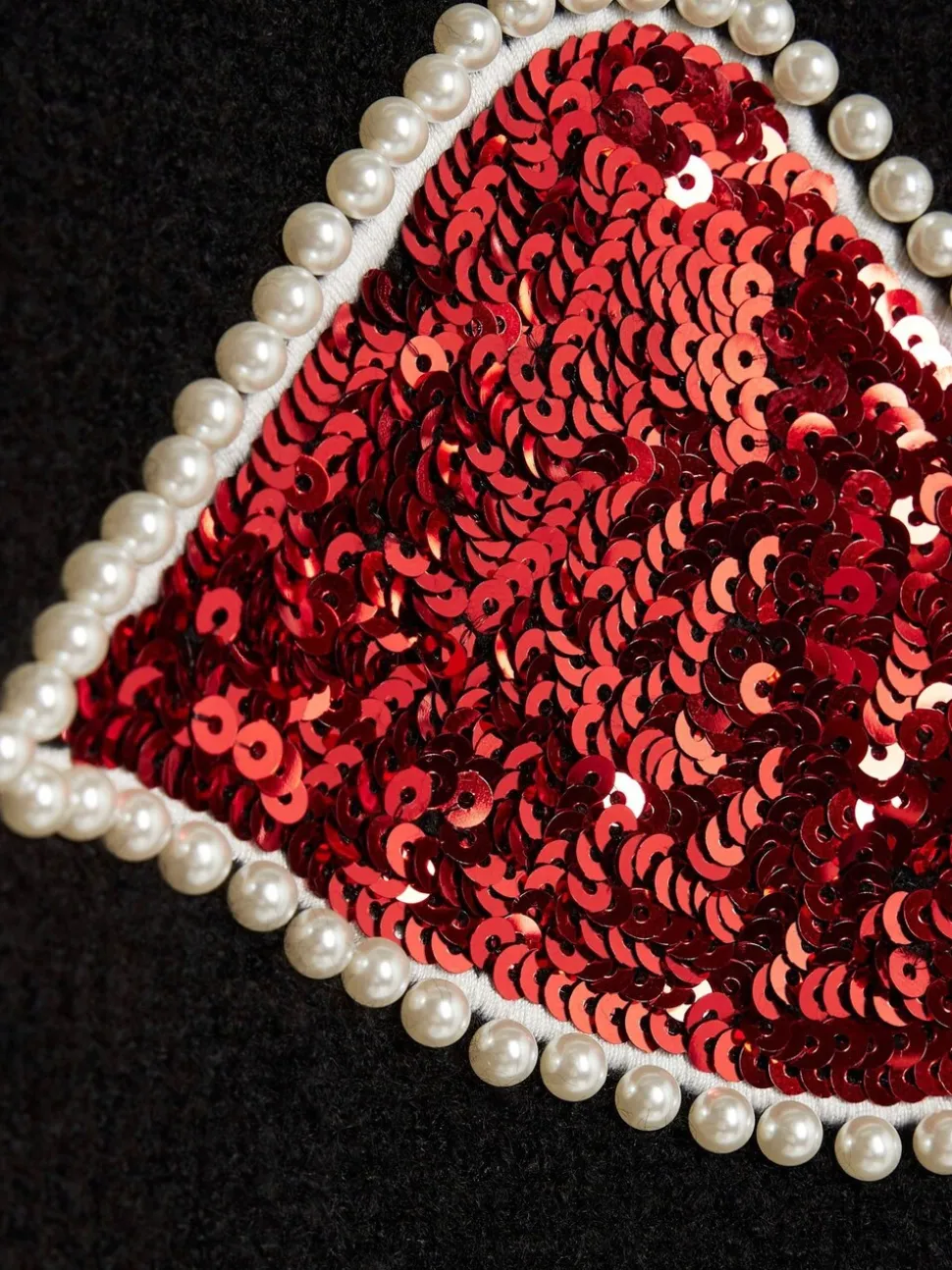 River Island Black OG Sequin Lips Christmas Jumper