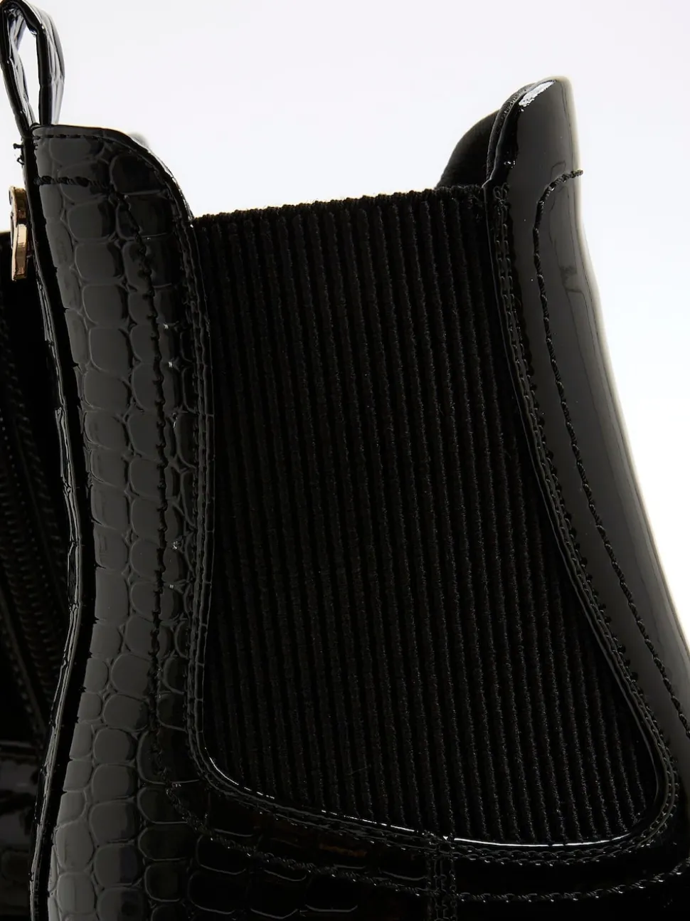 River Island Black Patent Heart Print Heeled Chelsea Boots