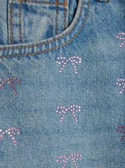 River Island Blue Bow Hotfix Straight Leg Jeans