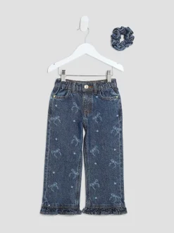 River Island Blue Denim Bow Jeans