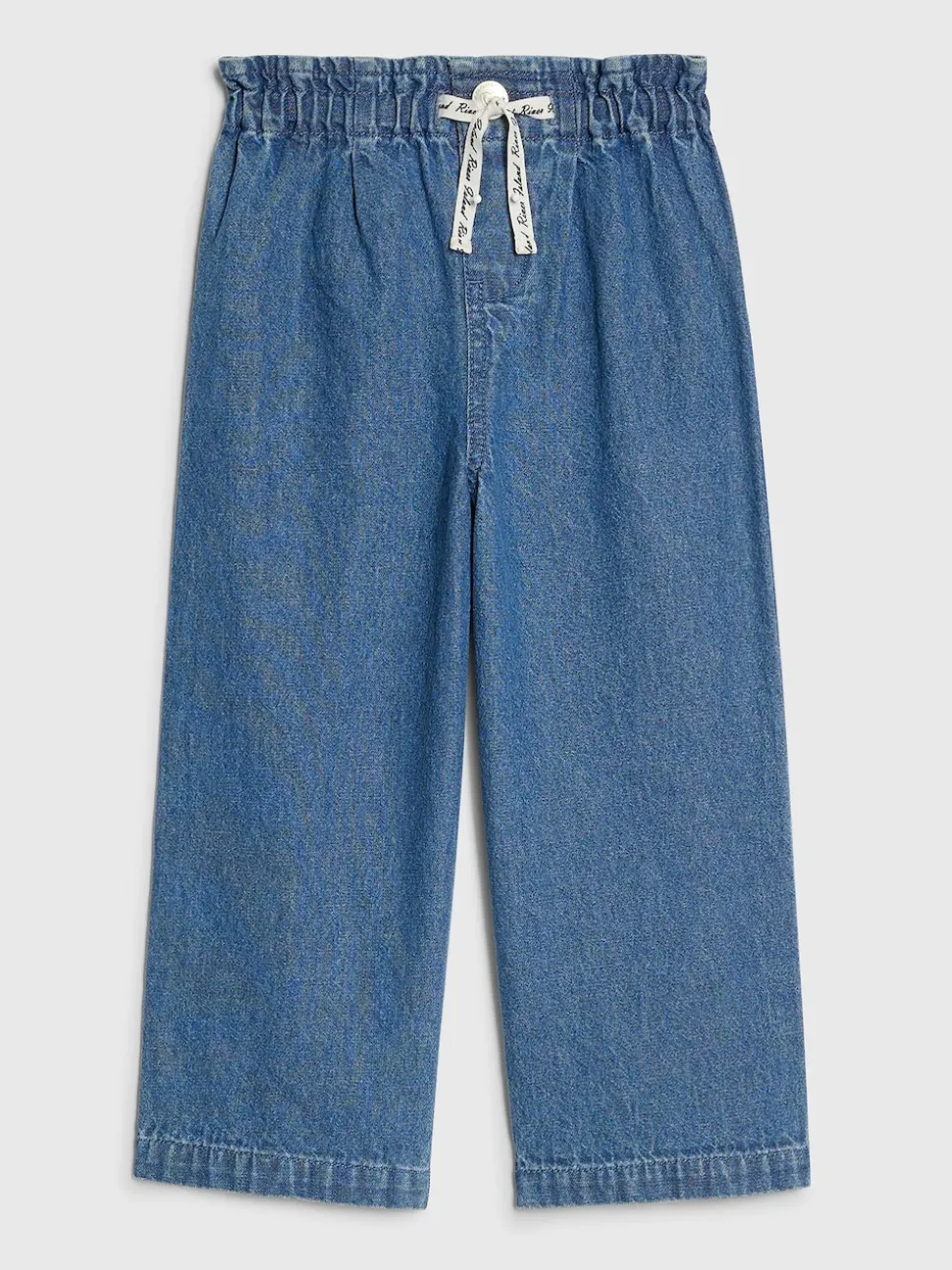 River Island Blue Pull On Wide Leg Jeans