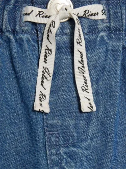River Island Blue Pull On Wide Leg Jeans