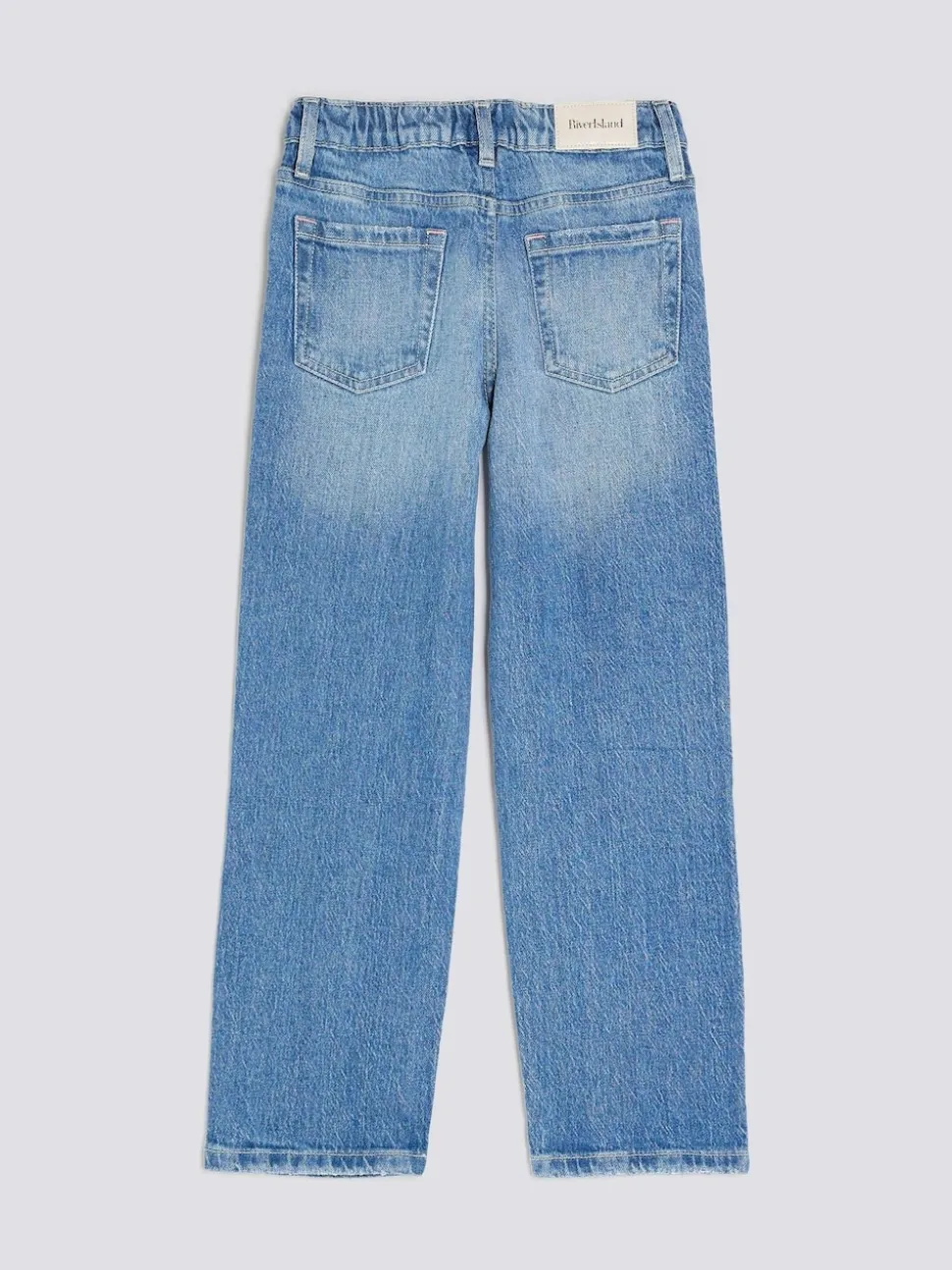 River Island Blue Ripped Straight Jeans