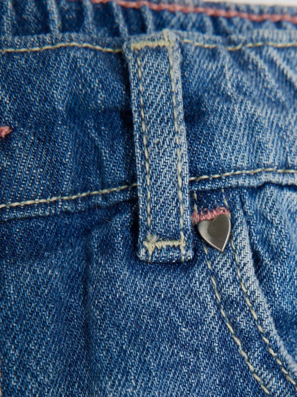 River Island Blue Ripped Straight Jeans