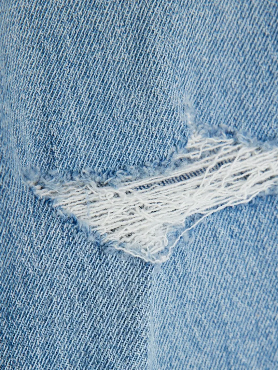River Island Blue Ripped Straight Jeans