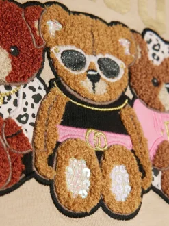 River Island Brown Girls Bear Graffiti Leggings Set