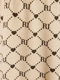 River Island Brown Girls Bear Graffiti Leggings Set