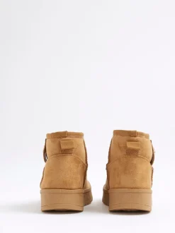 River Island Brown Girls Fur Lined Boots