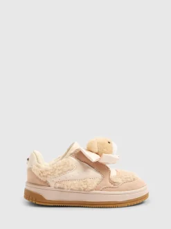 River Island Brown Girls Teddy Bear Trainers