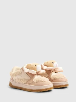 River Island Brown Girls Teddy Bear Trainers