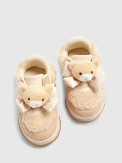 River Island Brown Girls Teddy Bear Trainers