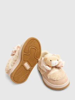 River Island Brown Girls Teddy Bear Trainers
