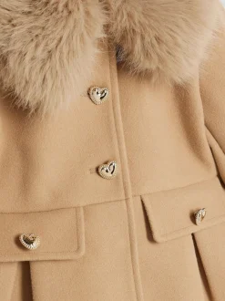 River Island Brown Longline Wool Coat