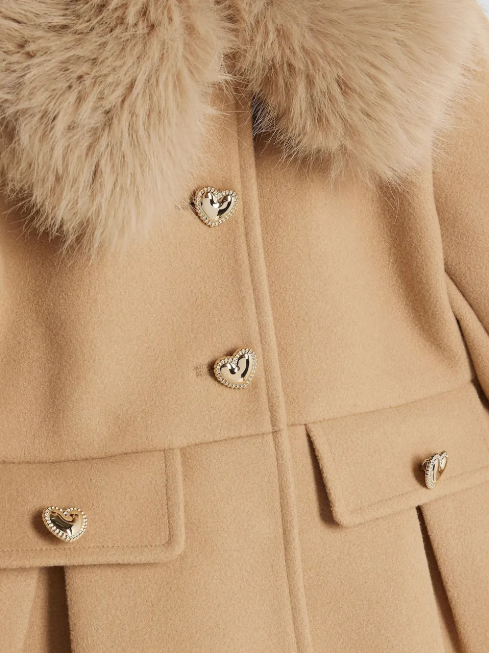 River Island Brown Longline Wool Coat