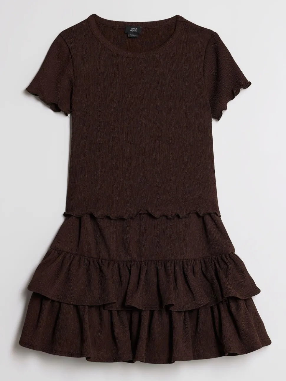 River Island Brown Textured Baby T-Shirt & Rara Skirt Set