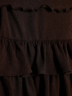 River Island Brown Textured Baby T-Shirt & Rara Skirt Set