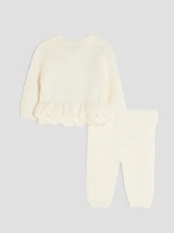 River Island Cream Baby Girls Peplum Cardigan