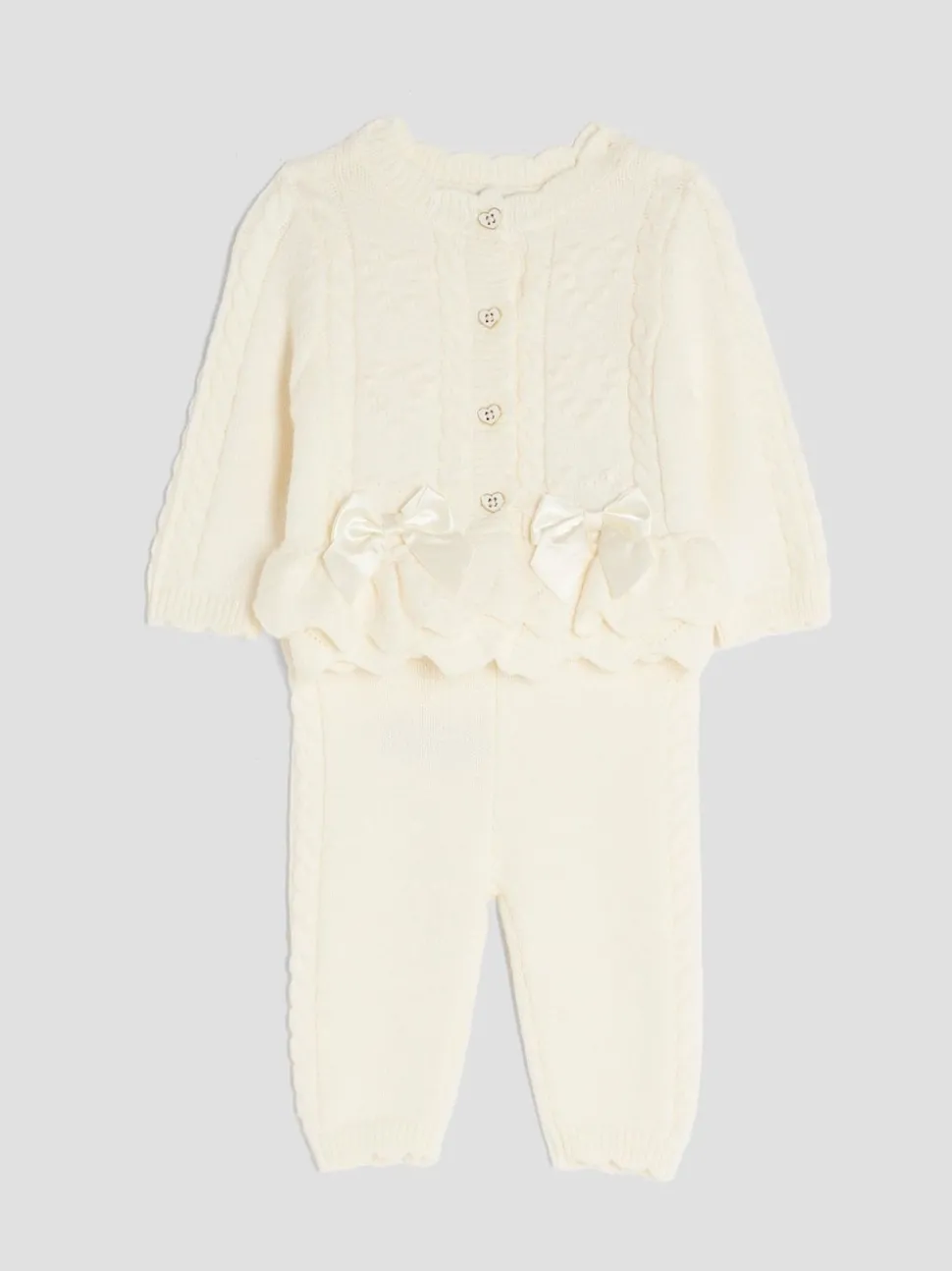 River Island Cream Baby Girls Peplum Cardigan