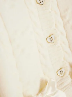River Island Cream Baby Girls Peplum Cardigan