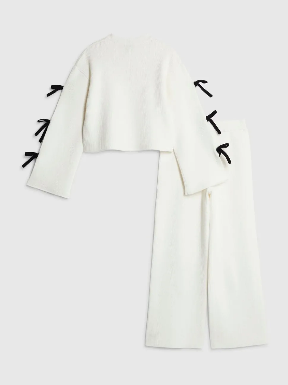 River Island Cream Bow Sleeve Top & Joggers Set