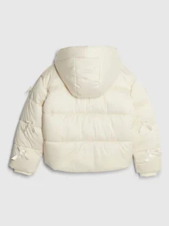 River Island Cream 3D Bow Padded Jacket