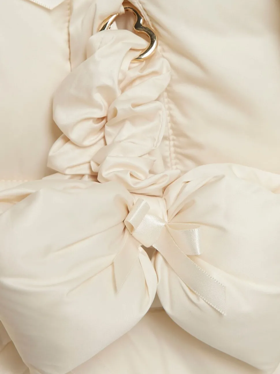 River Island Cream 3D Bow Padded Jacket