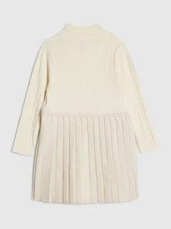 River Island Cream Faux Leather Pleated Dress