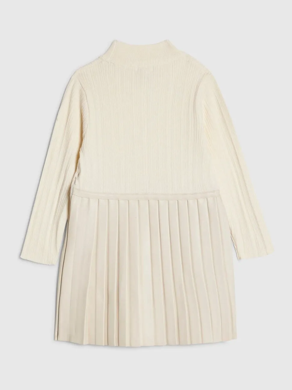 River Island Cream Faux Leather Pleated Dress