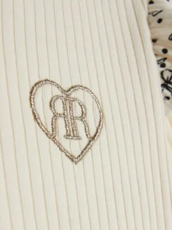 River Island Cream Frill Top & Rib Waist Band Leggings Set