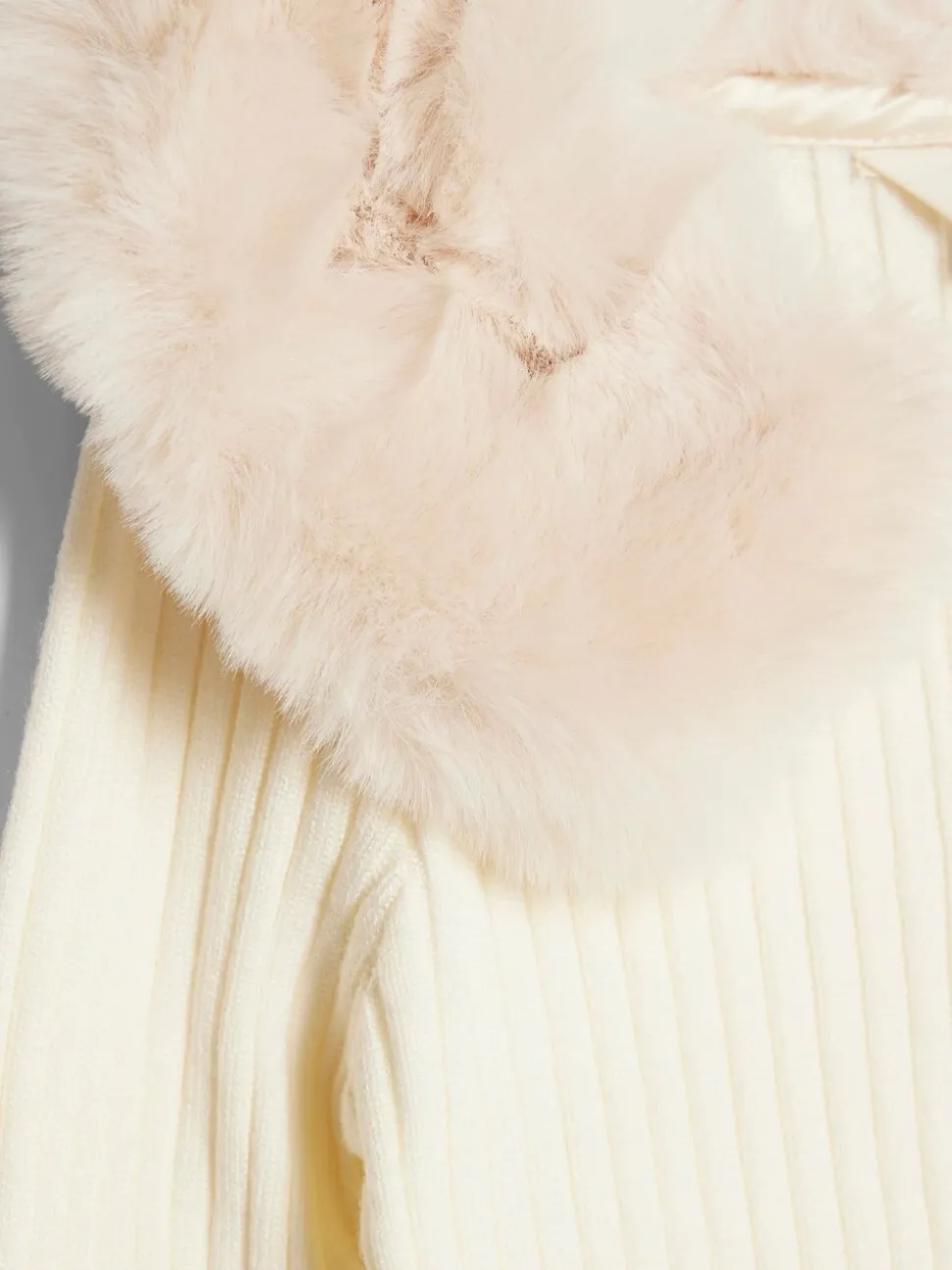 River Island Cream Fur Collar Cardigan & Kickflare Set