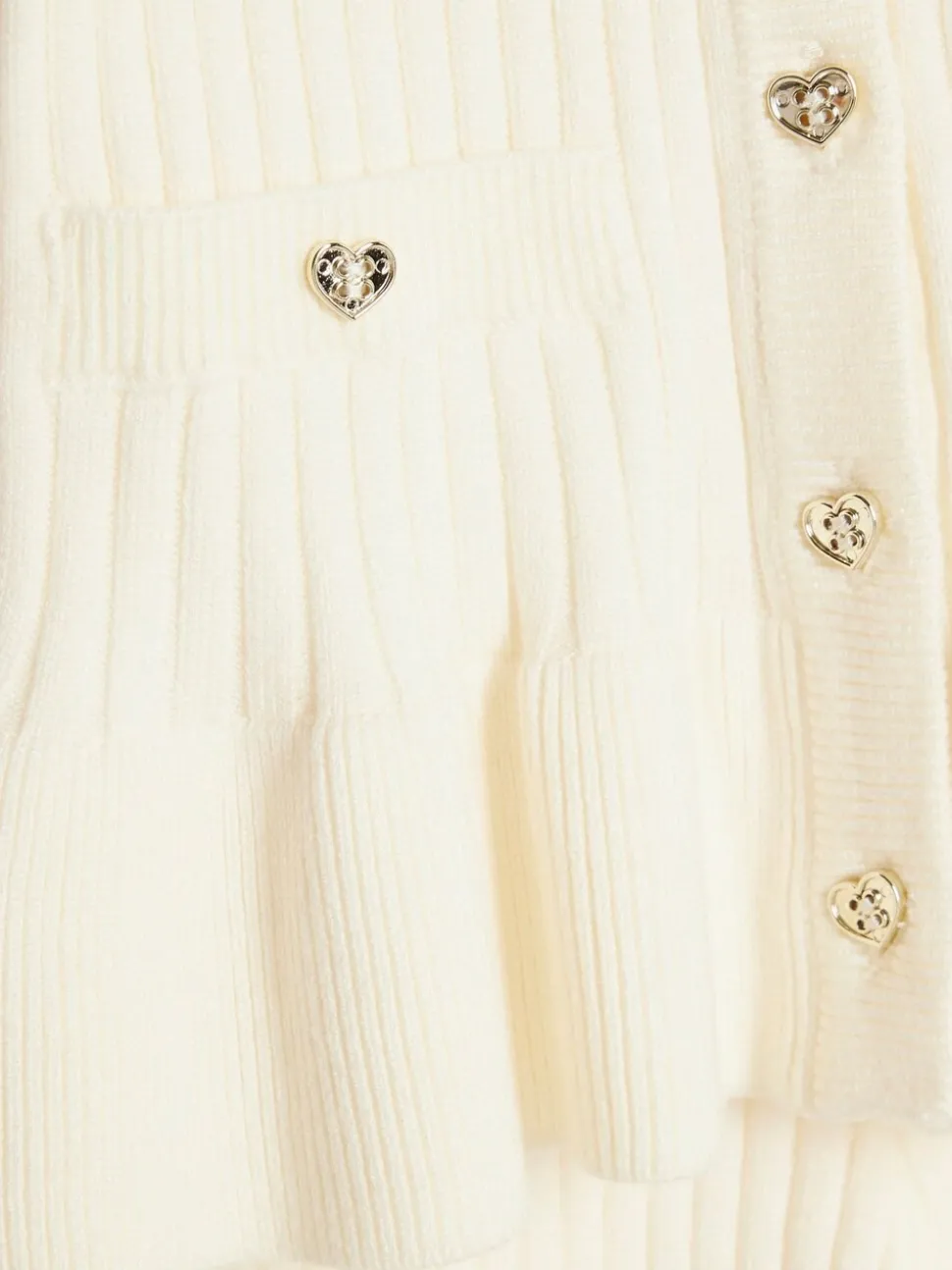 River Island Cream Fur Collar Cardigan & Kickflare Set