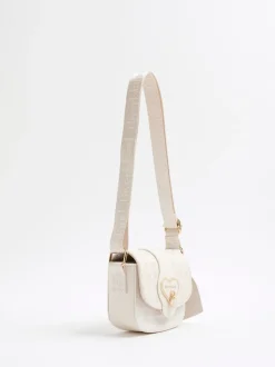 River Island Cream Girls Monogram Heartlock Bag