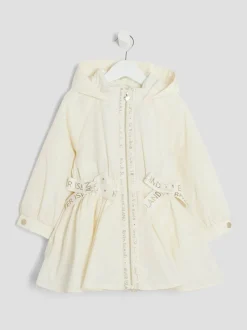 River Island Cream Girls Peplum Rain Coat