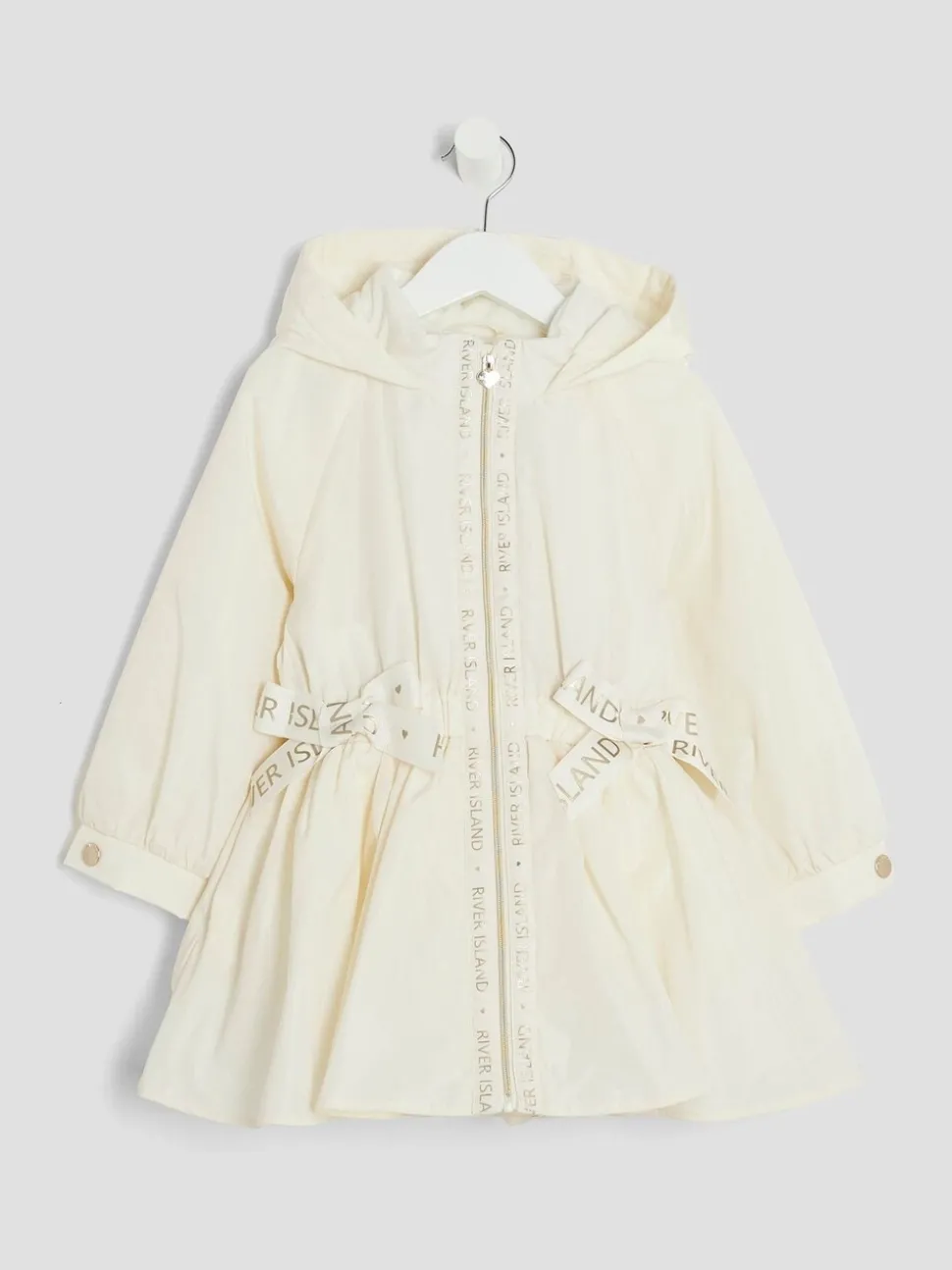 River Island Cream Girls Peplum Rain Coat