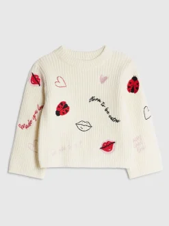 River Island Cream Ladybird Lips Knitted Jumper
