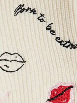 River Island Cream Ladybird Lips Knitted Jumper