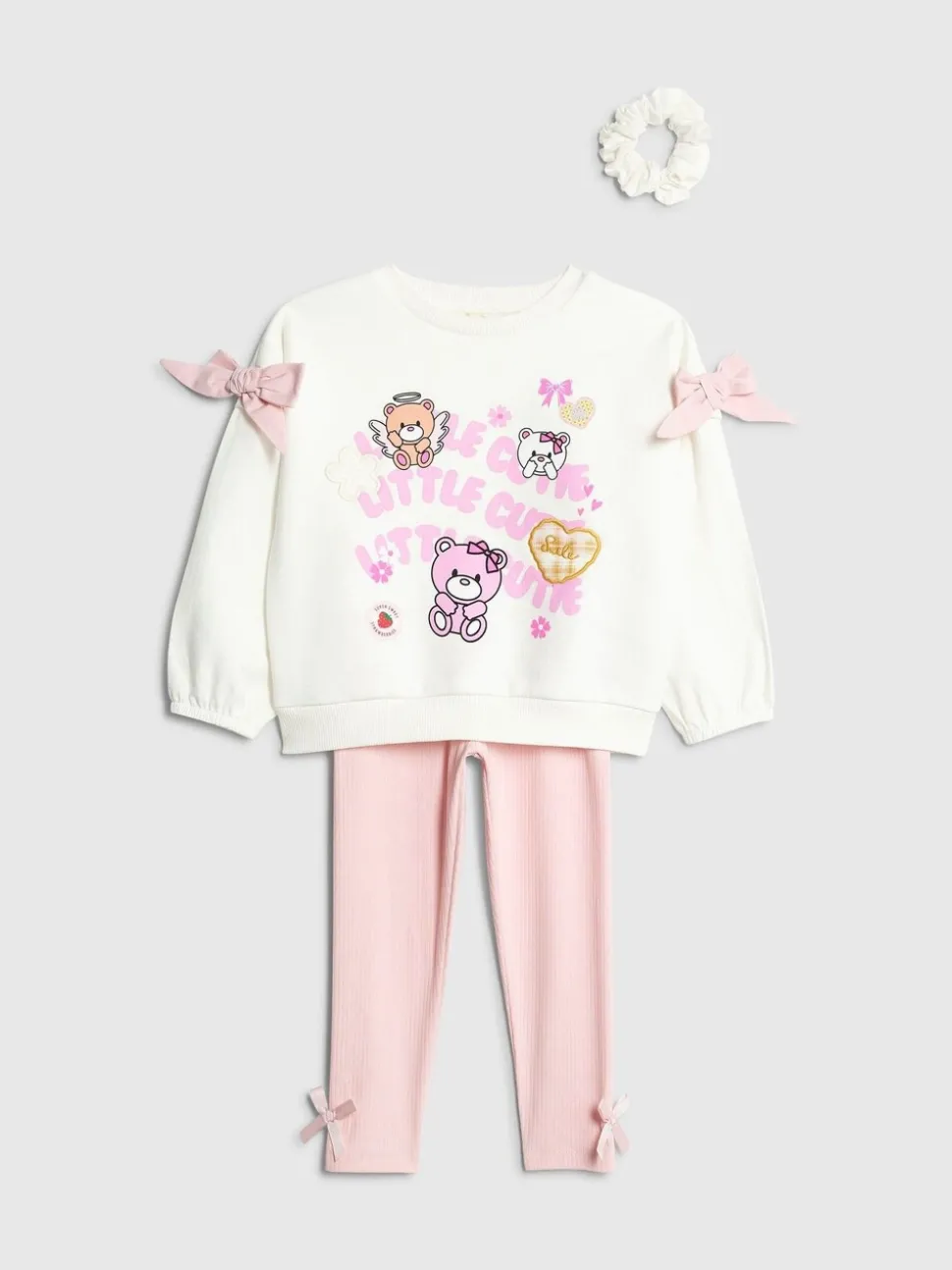River Island Cream Little Cutie Sweat Shirt & Leggings 3 Piece Set