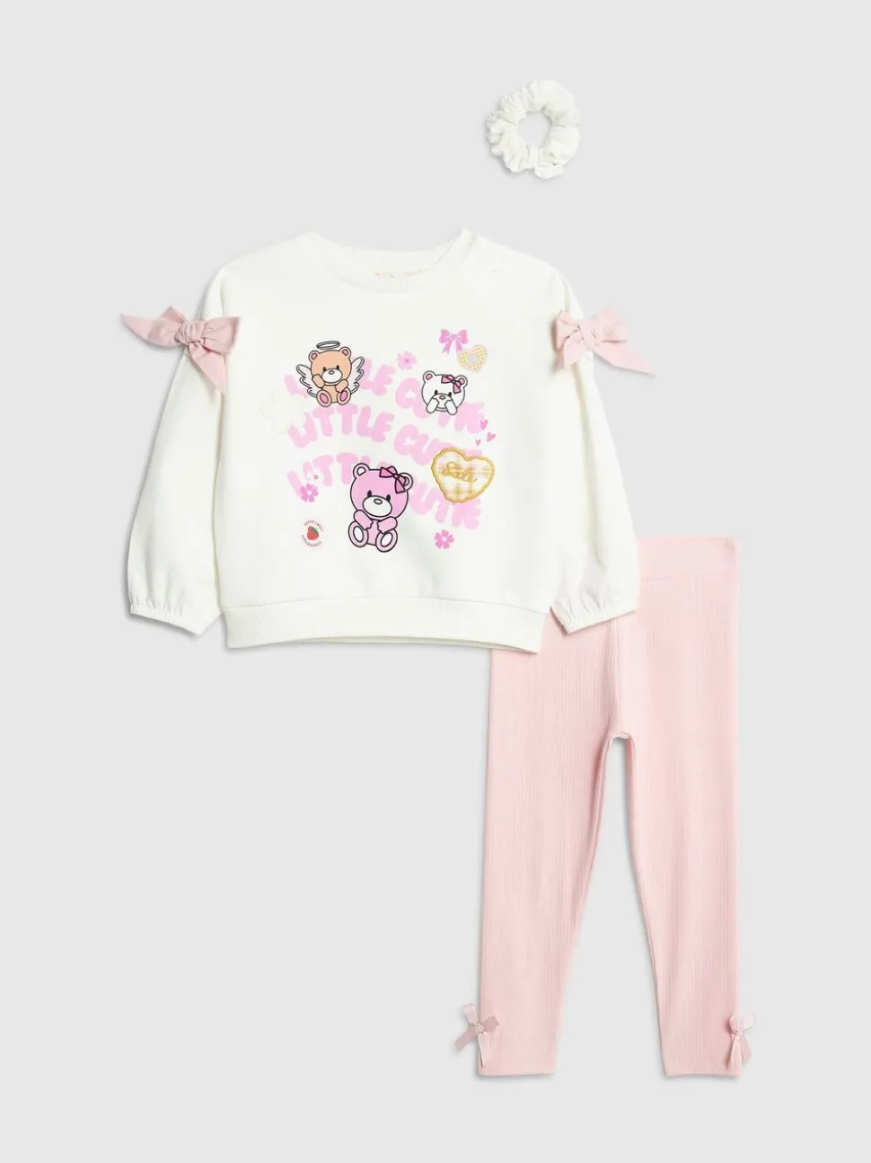 River Island Cream Little Cutie Sweat Shirt & Leggings 3 Piece Set