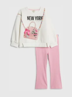 River Island Cream New York Sweatshirt and Jogger Set