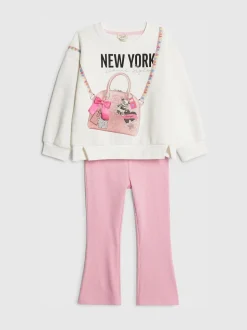 River Island Cream New York Sweatshirt and Jogger Set