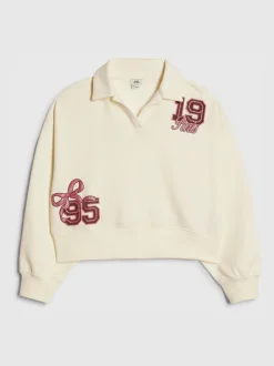 River Island Cream 95 Number Bow Polo Sweatshirt