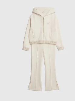 River Island Cream Premium Essentials Zip Through & Kickflare Set