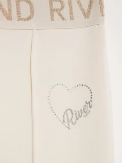 River Island Cream Premium Essentials Zip Through & Kickflare Set