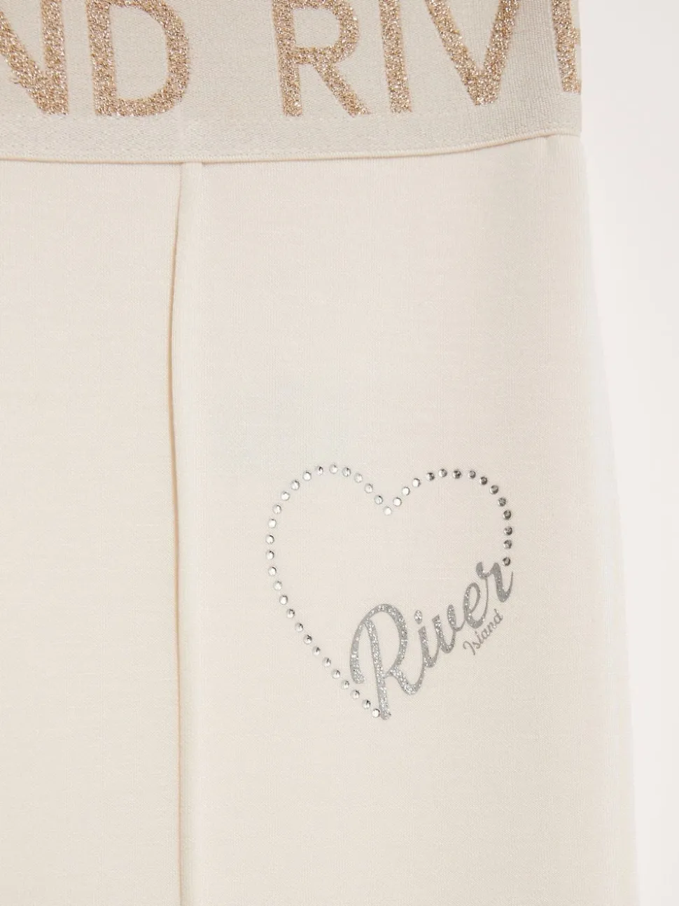 River Island Cream Premium Essentials Zip Through & Kickflare Set