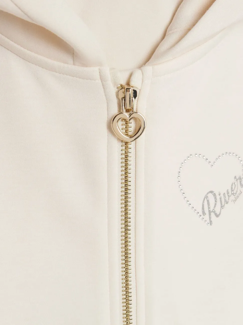 River Island Cream Premium Essentials Zip Through & Kickflare Set