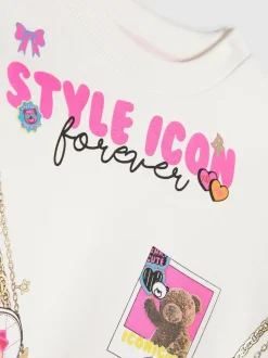 River Island Cream Style Icon Camera Bag Sweatshirt & Leggings Set