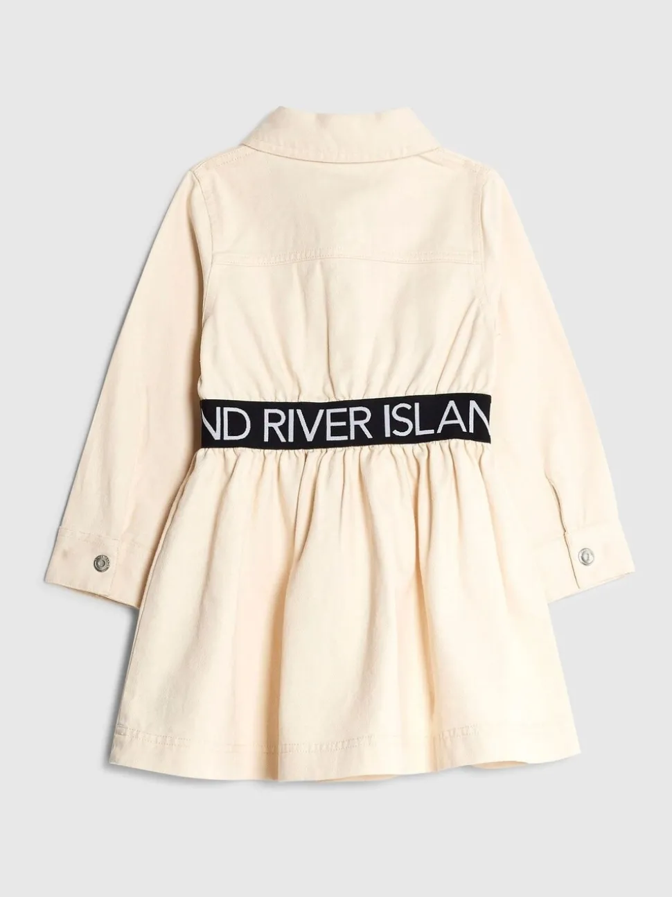 River Island Cream Waist Band Denim Dress