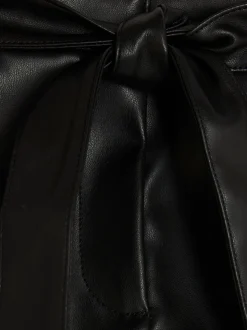 River Island Girls Faux Leather Black Belted Shorts