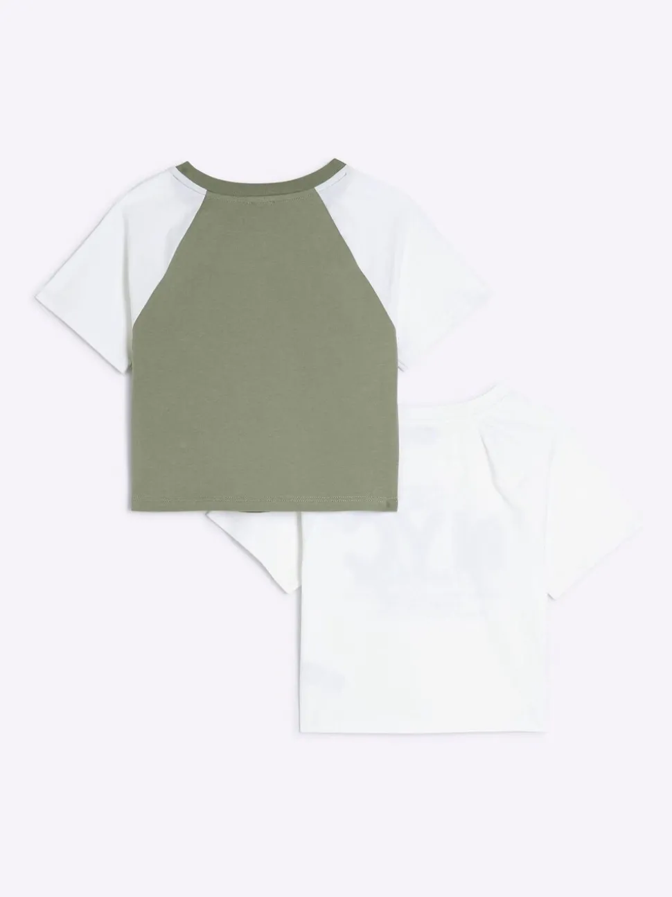 River Island Green Crop 100% Cotton T-Shirts 2 Pack